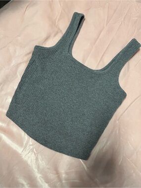 Tilly's Gray Ribbed Tank Top